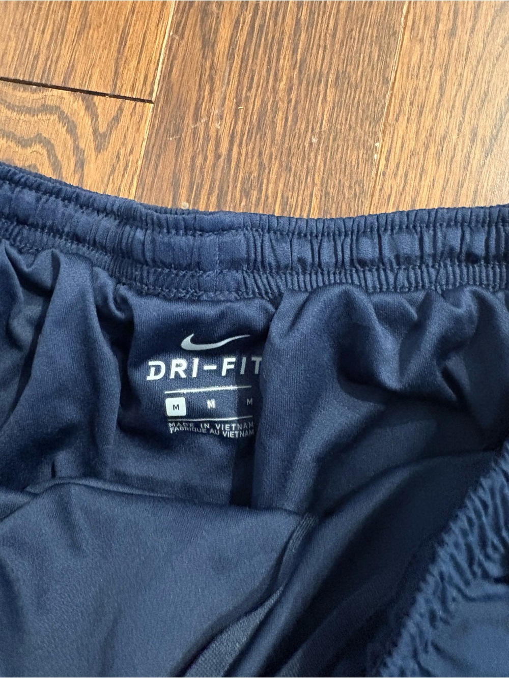 Nike Navy Athletic Running Shorts with White Trim - Picture 2 of 3